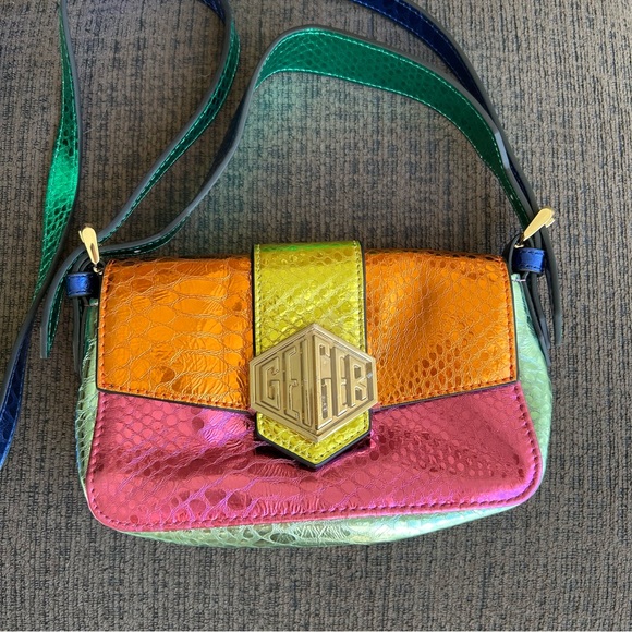 KURT GEIGER Metallic Colorblock Leather 20 Mini Convertible Bag LIKE NEW - Picture 5 of 17